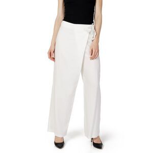 Hanny Deep Wide Leg Wrap Pants Modern Style Women White Trousers